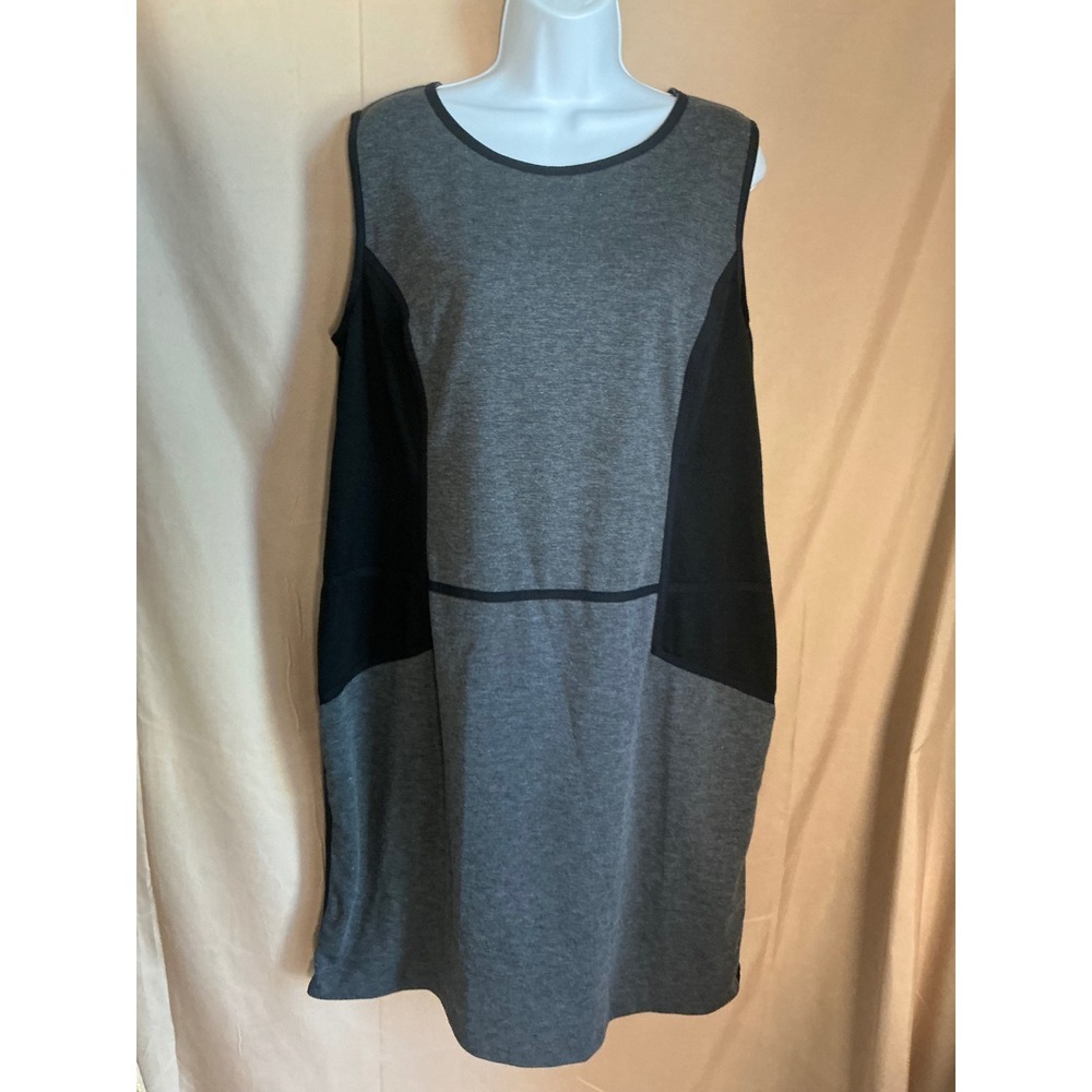 Mossimo Sheath Dress Womens XXL Grey Black Good Colorblock Stretch Sleeveless